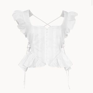 Allina Liu Castell Top in Milk White